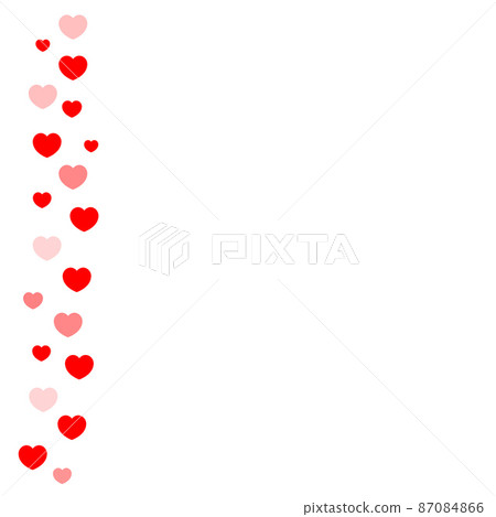 Red and pink hearts at white background. hearts texture. hearts background. Template Background Design, Greeting Card, Poster. Valentine Day. Vector illustration 87084866