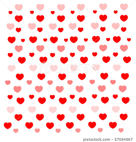 Red and pink hearts at white background. hearts texture. hearts background. Template Background Design, Greeting Card, Poster. Valentine Day. Vector illustration 87084867