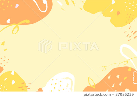 黃色/橙色最小抽象/手繪背景設計 87086239