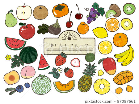 很多手繪水果都是透明的 87087661
