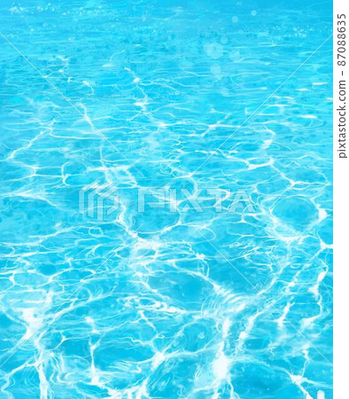 Beautiful frame illustration material of the shimmering waves of the sea 87088635