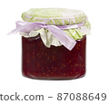 Jar of raspberry jam 87088649