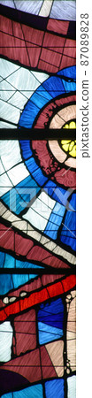 Stained glass church window 87089828