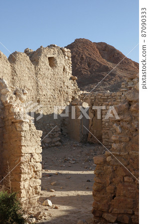 Ruins of mountain oasis Chebika at border of Sahara, Tunisia Ruins of mountain oasis Chebika at border of Sahara, Tunisia 87090333