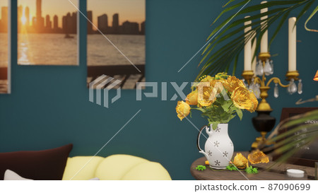 Unique wallpaper and favorite corner of roses and candles 87090699