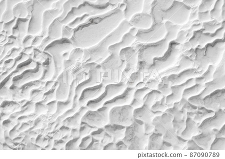 White texture of Pamukkale calcium travertine in Turkey, abstract pattern of close-up White texture of Pamukkale calcium travertine in Turkey, abstract pattern of close-up 87090789