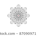 Mandala circle line shape as beautiful black and whtie decoration on white background 87090971