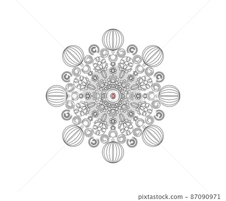 Mandala circle line shape as beautiful black and whtie decoration on white background Mandala circle line shape as beautiful black and whtie decoration on white background 87090971