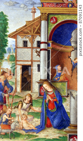 Matteo da Milano: miniatures from the breviary of Alfonso I d'Este: The Birth of Jesus, Old Masters Collection, Croatian Academy of Sciences in Zagreb 87091143
