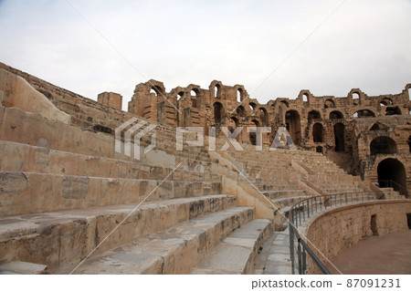 The amphitheater in El Jem, Tunisia The amphitheater in El Jem, Tunisia 87091231