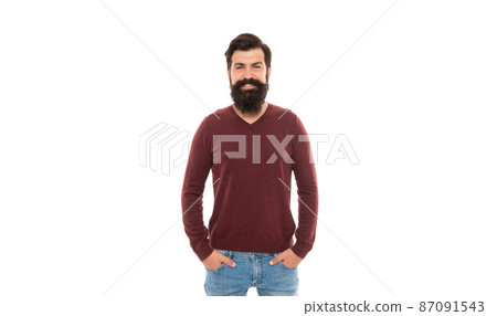 male fashion. mens beauty. glad bearded man. mature man with beard. hair and beard care 87091543