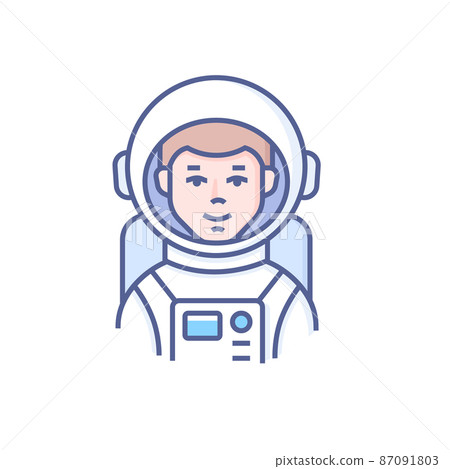 Astronaut - modern line design style icon on white background 87091803