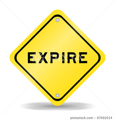 Yellow color transportation sign with word expire on white background 87092014