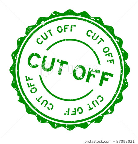 Grunge green cut off word round rubber seal stamp on white background Grunge green cut off word round rubber seal stamp on white background 87092021