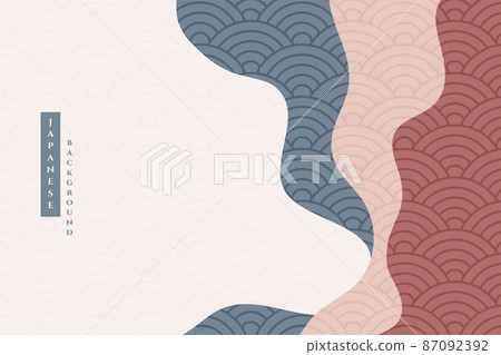 japanese pattern and wave background 87092392