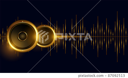 golden music speaker with equalizer background 87092513