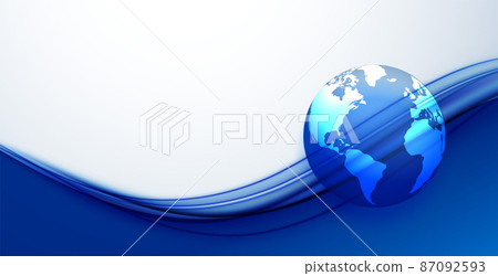 earth and blue wave background 87092593