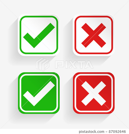 buttern style check mark and cross symbols 87092646