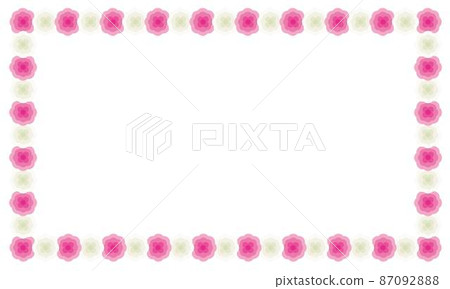 Red and white flower paper frame 87092888