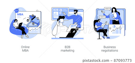 Online business courses isolated cartoon vector illustrations se 87093773