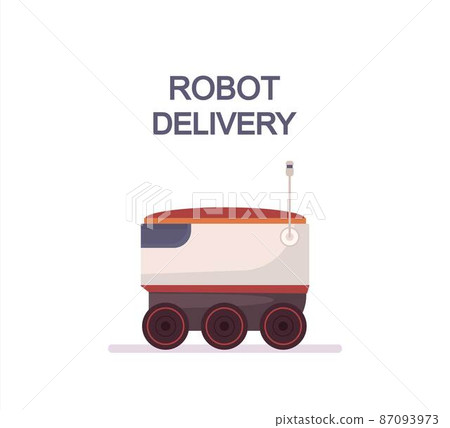Goods delivered Robot isolated on white background 87093973