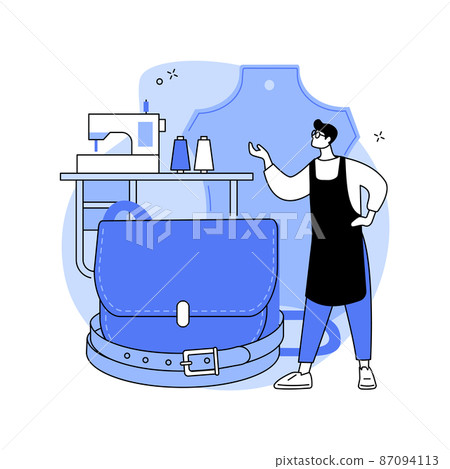 Leather handcraft abstract concept vector illustration. 87094113