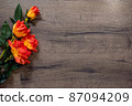 Floral decorative wooden background. 87094209