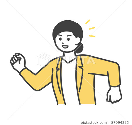 Illustration material of business person who is heading for the goal 87094225