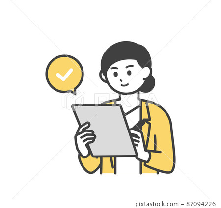Illustration material of the business person who is checking 87094226