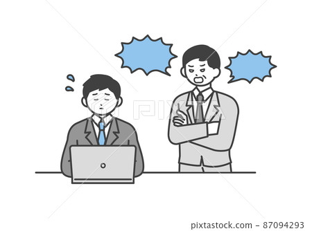 Illustration material of business person who receives mental attack Illustration material of business person who receives mental attack 87094293