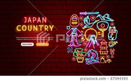 Japan Neon Banner Design Japan Neon Banner Design 87094393