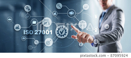 ISO 27001. International information security standard. Concept of ISO standards quality control warranty 87095924