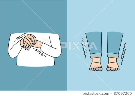 Sensitivity to cold and shaking concept Sensitivity to cold and shaking concept 87097260