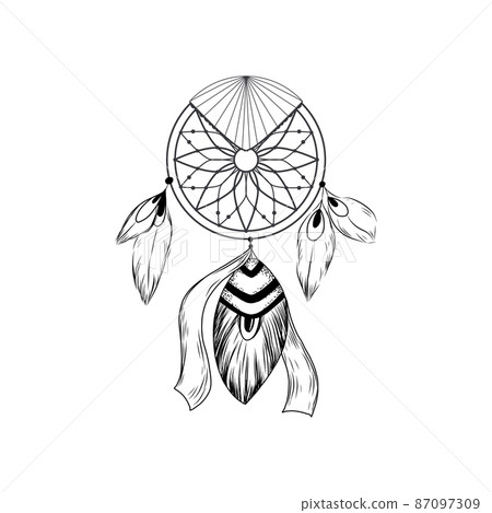 Dream catcher boho vector illustration design. Dream catcher boho vector illustration design. 87097309