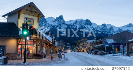 Winter Canmore Cityscape Canada Canadian Rocky Mountains Alberta Winter Canmore Cityscape Canada Canadian Rocky Mountains Alberta 87097543