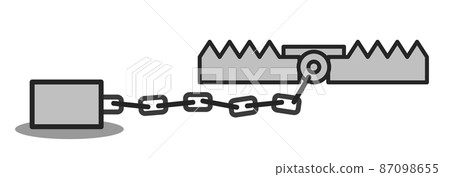 Illustration of a trap catching an animal 87098655
