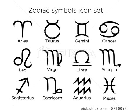 十二星座符號圖標集 87100583