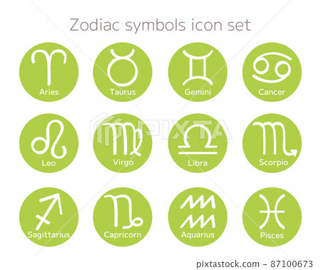 Twelve constellation symbol icon set pastel colors 87100673