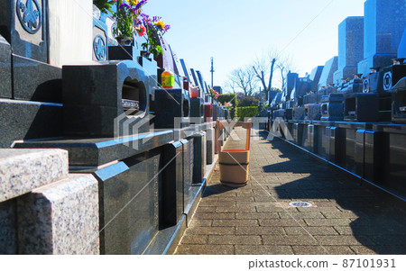 Scenery of a graveyard with a tub Scenery of a graveyard with a tub 87101931