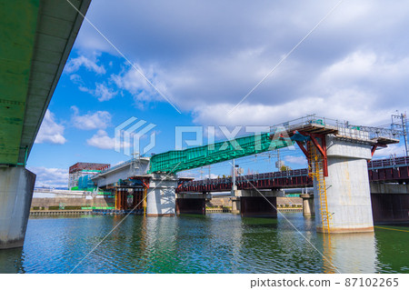 阪急線連續穿越工程神崎川大橋 87102265