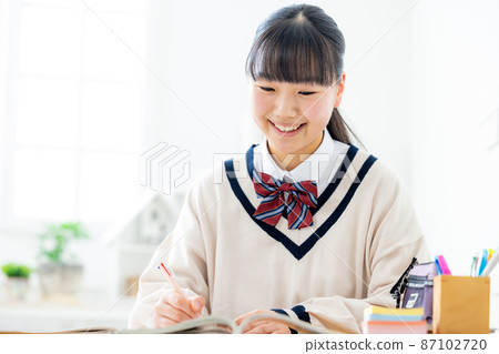 Girl studying at home 87102720