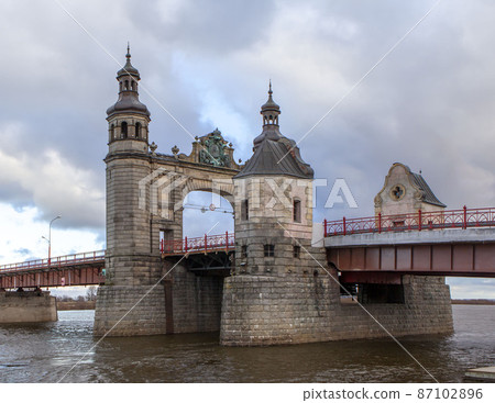 Bridge of Queen Louise across the Neman. Sovetsk. Kaliningrad region. Russia Bridge of Queen Louise across the Neman. Sovetsk. Kaliningrad region. Russia 87102896