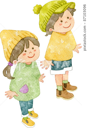 兒童抬頭的插圖 87103096