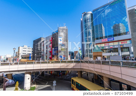 與直線站相鄰的JR橫濱線橋本站 與直線站相鄰的JR橫濱線橋本站 87103499