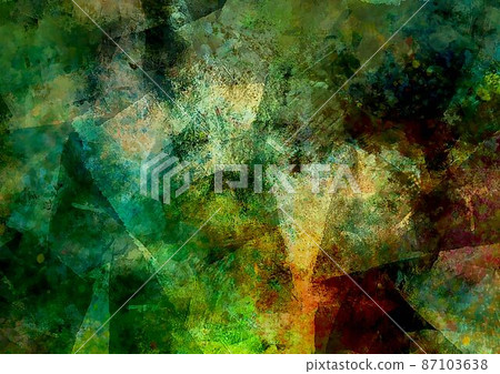 夢幻般的綠色閃光水彩紋理背景 87103638