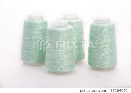 Spool Of Green Thread Isolated On White Stock Photo, Picture and