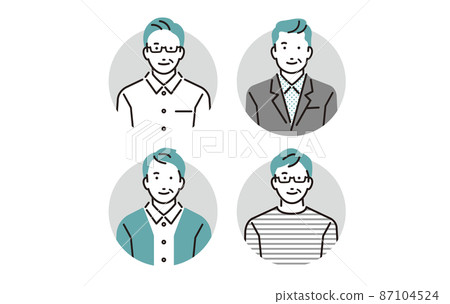People senior male icon set 87104524