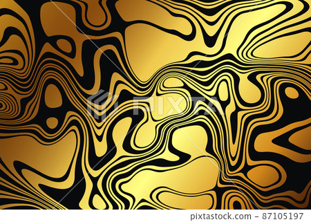 Fluid wavy abstract background.Gold wavy lines.Abstract background. 87105197