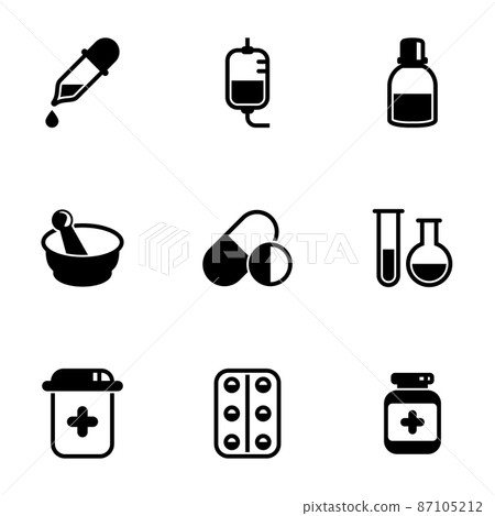 Set of simple icons on a theme Medicine-插圖素材 [87105212] - PIXTA圖庫