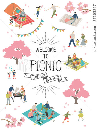 People enjoying a picnic 87105267